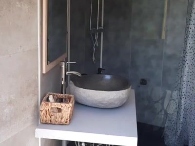 Modern washbasin in shower room