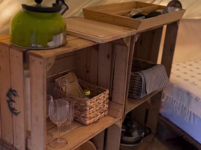 Tent kitchen storage unit