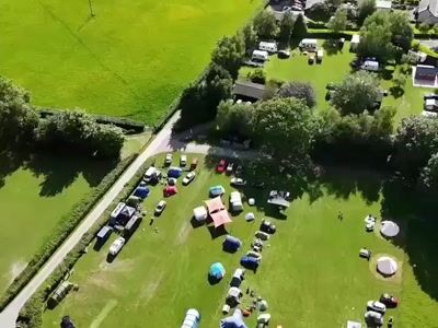 Aerial shot of the campsite