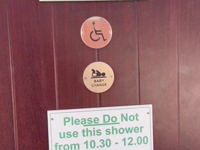 Accessible shower and baby change